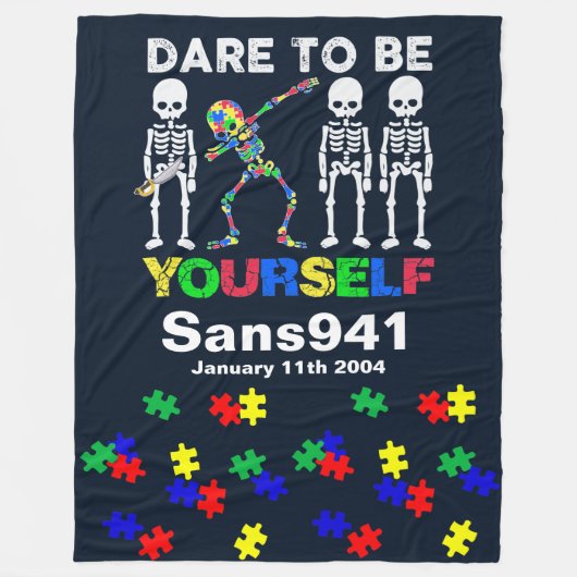 Text hinzufügen - Autismus - Fleece Blanket, 30"x4 (Vorderseite)