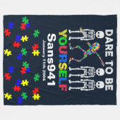 Text hinzufügen - Autismus - Fleece Blanket, 30"x4 (Vorderseite (Horizontal))