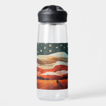 Text hinzufügen - Cowboy-Reiten in Flag Sunset