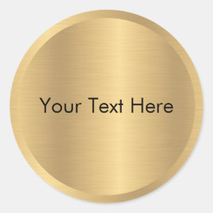 Text hinzufügen Faux Gold Metallisch Aussehende Le Runder Aufkleber