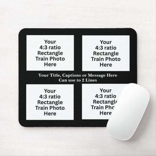 Text hinzufügen, Foto des Zuges hier 4 Rechteck-Fo Mousepad (Mit Mouse)