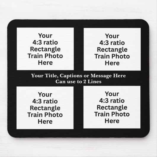 Text hinzufügen, Foto des Zuges hier 4 Rechteck-Fo Mousepad (Vorne)