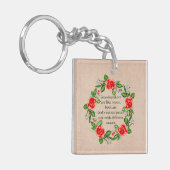 Text hinzufügen, Großmütter wie Rose, Blumengranma Schlüsselanhänger (Vorderseite links)