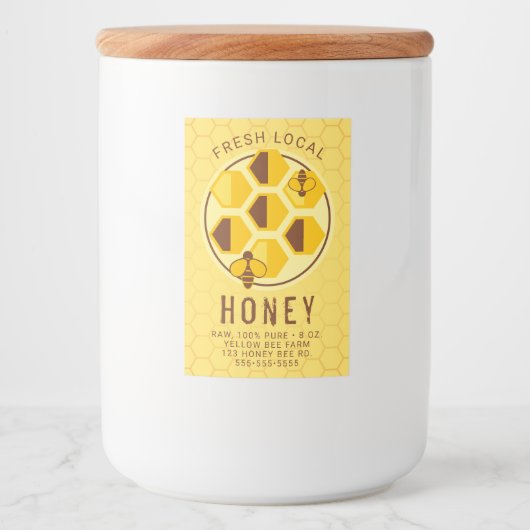 Text hinzufügen | Honeycomb Jar Label Lebensmitteletikett (Vorderseite)