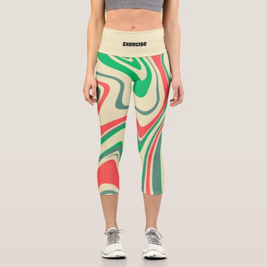 Text hinzufügen l Übung l Modernes Retro-Agromarmo Capri Leggings (Vorderseite)