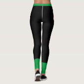 Text hinzufügen l Workout l Black Red Green Leggings (Rückseite)