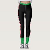 Text hinzufügen l Workout l Black Red Green Leggings (Vorderseite)