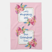 Text hinzufügen Name Boho Blume Feathers Oma änder Geschirrtuch (Vertikal)