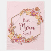 Text hinzufügen Name Boho Blume Frame Beste Mama ä Fleecedecke (Vorderseite)