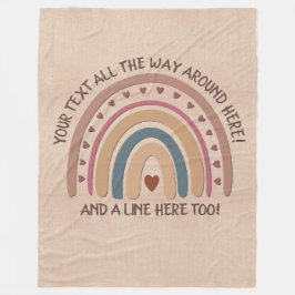 Text hinzufügen Name Boho Rainbow Heft Soft Brown  Fleecedecke