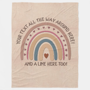 Text hinzufügen Name Boho Rainbow Heft Soft Brown  Fleecedecke