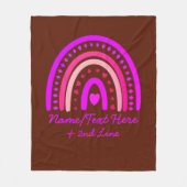 Text hinzufügen Name Boho Regenbogen Herz rosa bra Fleecedecke (Vorderseite)