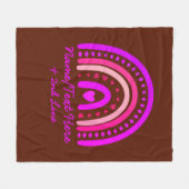 Text hinzufügen Name Boho Regenbogen Herz rosa bra Fleecedecke (Vorderseite (Horizontal))