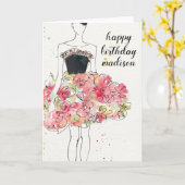 Text hinzufügen | Wild Apple | Glamour Floral Dres Karte (Gelbe Blume)