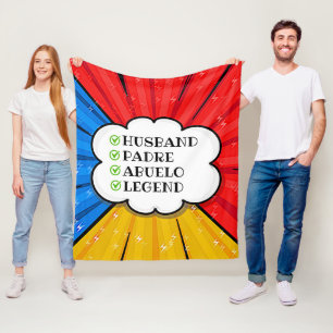 TEXT Husband Padre Abuelo Legend Comic ändern Fleecedecke