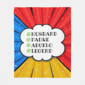 TEXT Husband Padre Abuelo Legend Comic ändern Fleecedecke (Vorderseite)