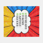 TEXT Husband Padre Abuelo Legend Comic ändern Fleecedecke (Vorderseite (Horizontal))