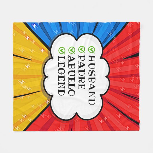 TEXT Husband Padre Abuelo Legend Comic ändern Fleecedecke (Vorderseite (Horizontal))