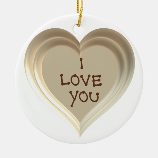 Text I Liebe Sie auf Keramik Ornament (Vorne)