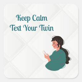 Text - Ihre Zwillinge Quadratischer Aufkleber