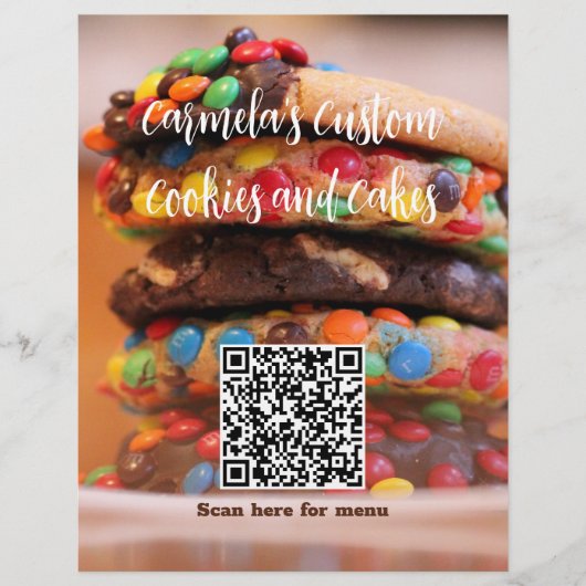 Text Ihres Firmennamens mit Menü QR-Code-Cookie (Vorne)