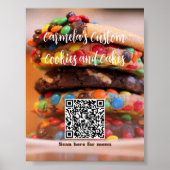 Text Ihres Firmennamens mit Menü QR-Code-Cookie Poster (Vorne)