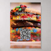 Text Ihres Firmennamens mit Menü QR-Code-Cookie Poster (Vorne)