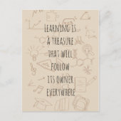 Text im Schulhintergrund Postkarte (Vorderseite)