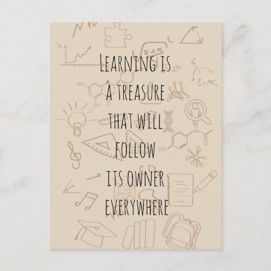 Text im Schulhintergrund Postkarte (Vorderseite)