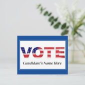 Text in den Farben der Fahne, Name des Kandidaten  Postkarte (Stehend Vorderseite)