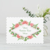 Text in einer Blume Rahmen benutzerdefinierte Einl Einladung (Stehend Vorderseite)