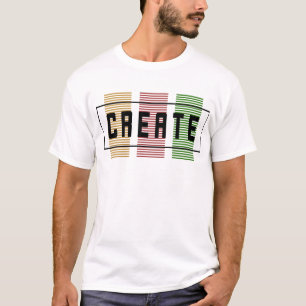 Text in farbigen gestreiften Boxen Grafik erstelle T-Shirt