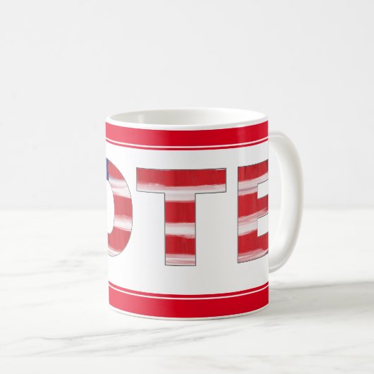 Text in Flag-Farben rot abstimmen Kaffeetasse (VorderseiteRechts)