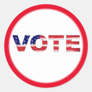 Text in Flag-Farben rot abstimmen Runder Aufkleber