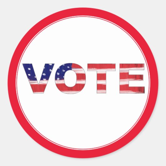 Text in Flag-Farben rot abstimmen Runder Aufkleber (Vorderseite)