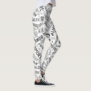 Text in mehrsprachiger Liebe Leggings Ihre Farben