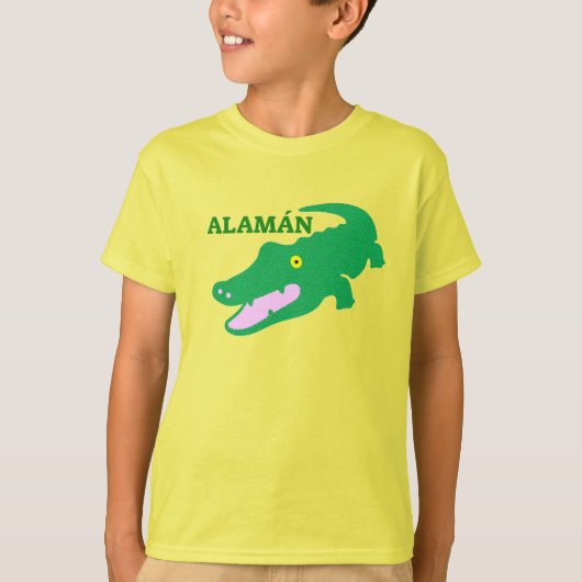 Text in Pijao: Alamán und grünes Krokodil T-Shirt (Vorderseite)