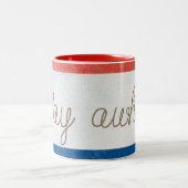 Text in Seilkonstruktion bleibe Zweifarbige Tasse (Mittel)