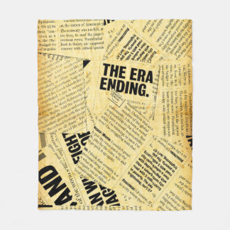 Text in Zeitungen mit altem Papier Fleecedecke