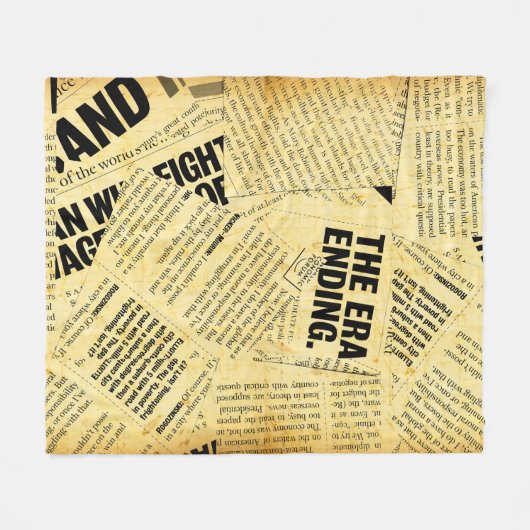 Text in Zeitungen mit altem Papier Fleecedecke (Vorderseite (Horizontal))