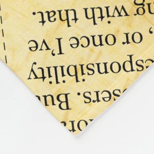 Text in Zeitungen mit altem Papier Fleecedecke (Ecke)