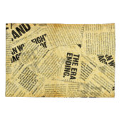 Text in Zeitungen mit altem Papier Kissenbezug (Rückseite)