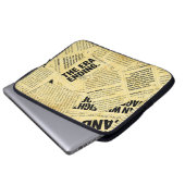 Text in Zeitungen mit altem Papier Laptopschutzhülle (Vorne Knopf)