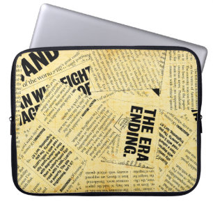 Text in Zeitungen mit altem Papier Laptopschutzhülle