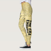 Text in Zeitungen mit altem Papier Leggings (Links)