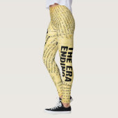 Text in Zeitungen mit altem Papier Leggings (Links)