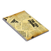 Text in Zeitungen mit altem Papier Notizblock (Rechte Seite)