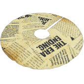 Text in Zeitungen mit altem Papier Polyester Weihnachtsbaumdecke (Schrägansicht)