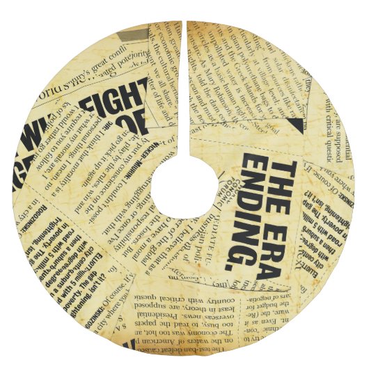 Text in Zeitungen mit altem Papier Polyester Weihnachtsbaumdecke (Vorderseite)