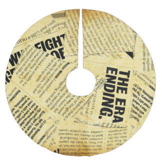 Text in Zeitungen mit altem Papier Polyester Weihnachtsbaumdecke